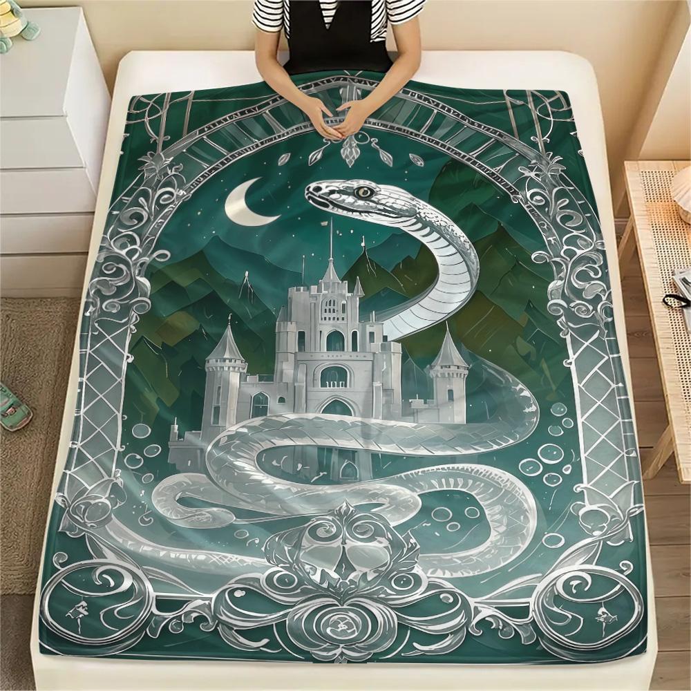 1PC Magic Academy Print FlAannel Blanket, High Quality Comfortable for All Seasons, Home Decor, Warmth and Comfort