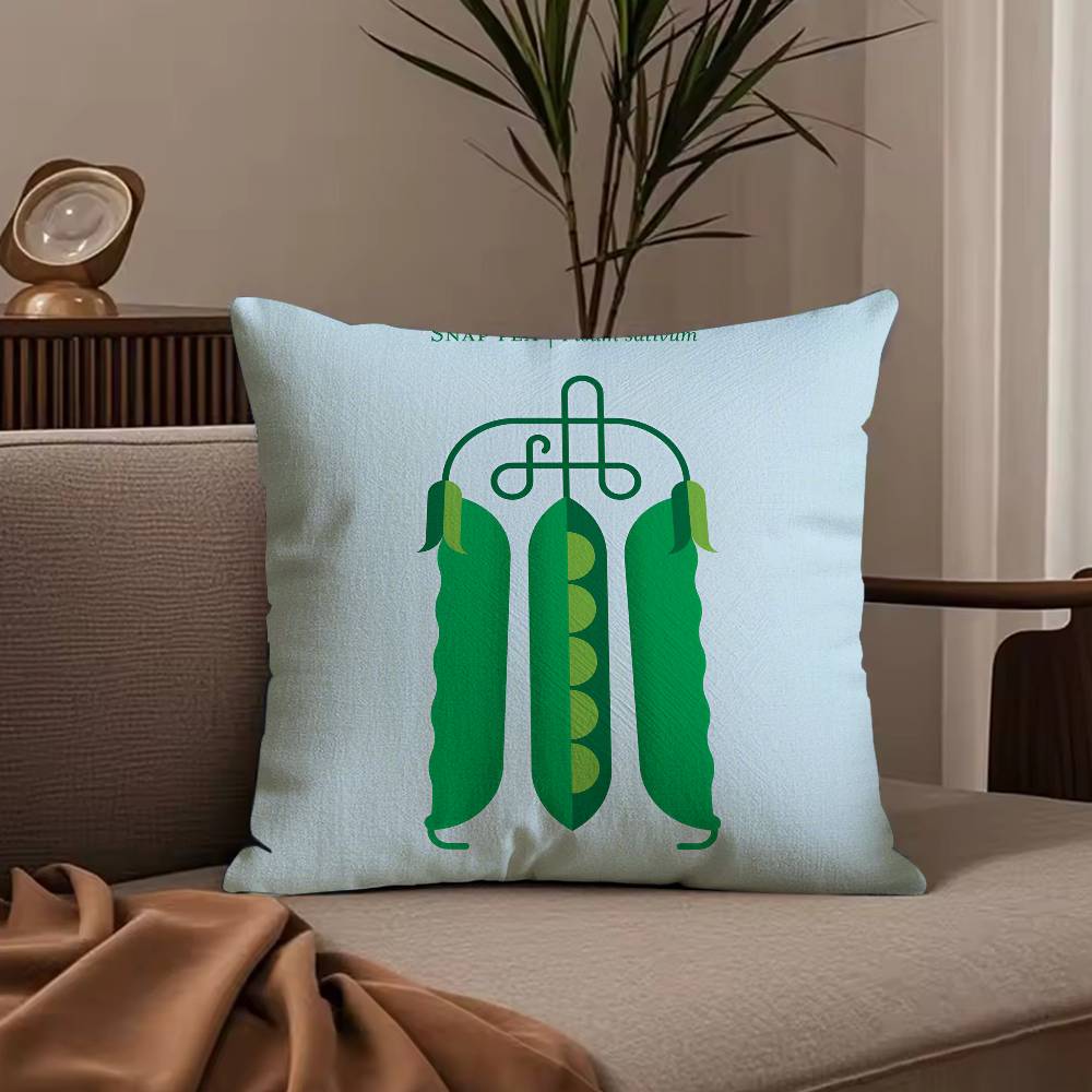 Vegetable Lovely Simple Pillow Case Anti-dustmite Pillowcase Invisible zipper silky short plush Sofa cushion cover