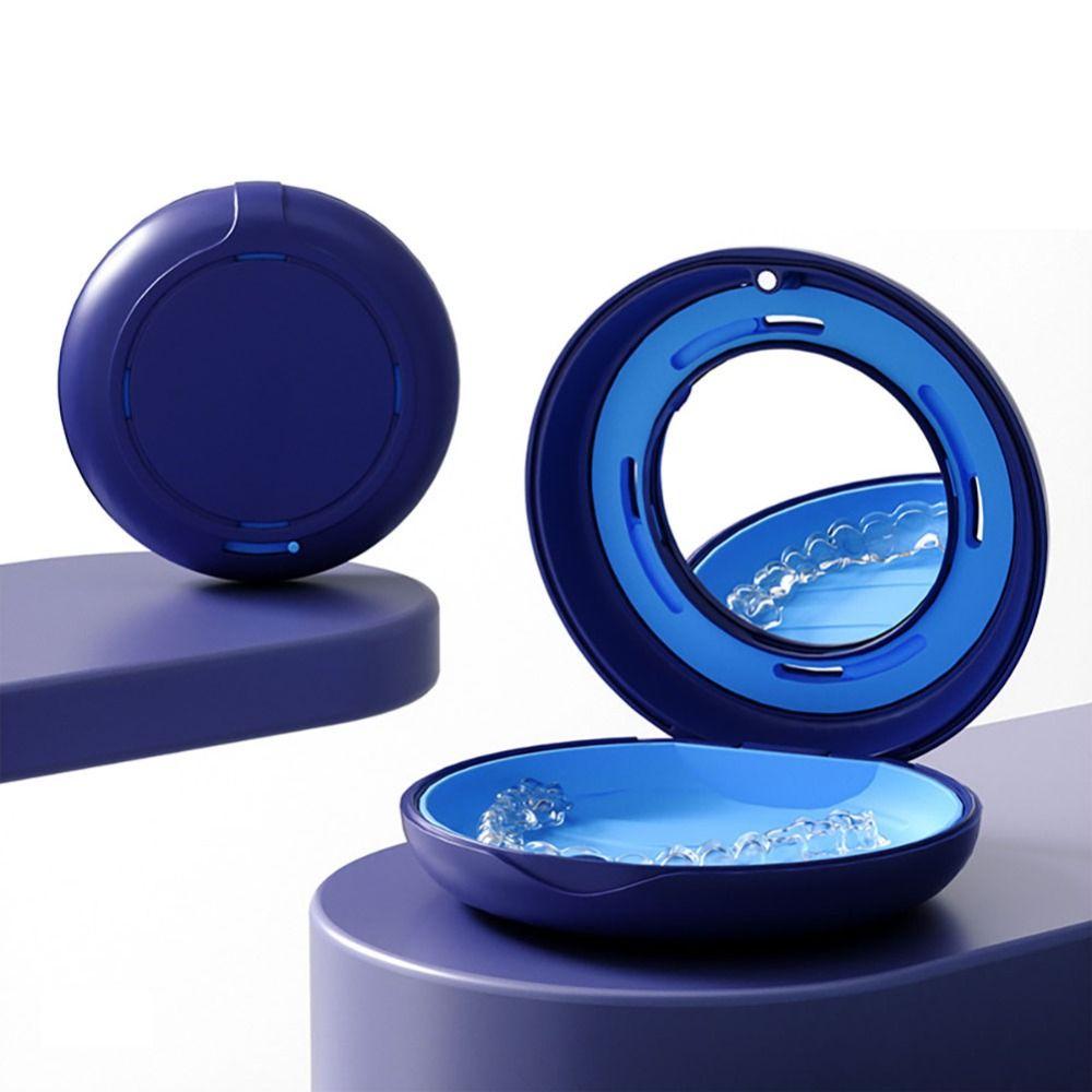 Portable Denture Storage Case Dental Retainer Orthodontic Mouth Guard Container Plastic Box Oral Hygiene Supplies Organizer