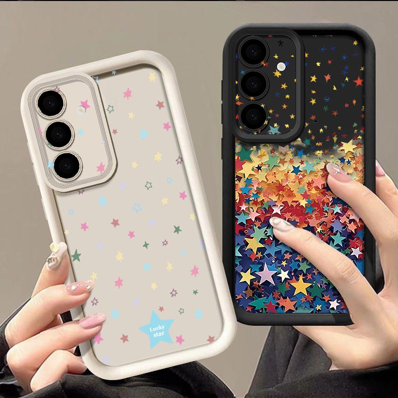Colorful Stars Print Case For Samsung Galaxy A57 A37 A27 A17 5G A56 A36 A26 A16 A55 A54 S21 FE S22 S23 S24 Plus S25 S26 Ultra Shockproof Bumper Cover