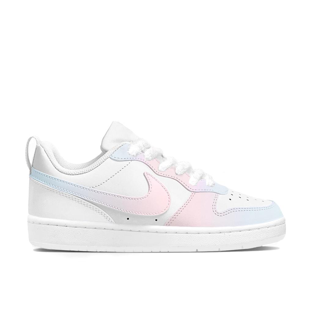 Nike Court Borough Low Sweet Dream Love Low Top Skateboard Shoes Women's Pink Blue BQ5448-100(Team675-love )