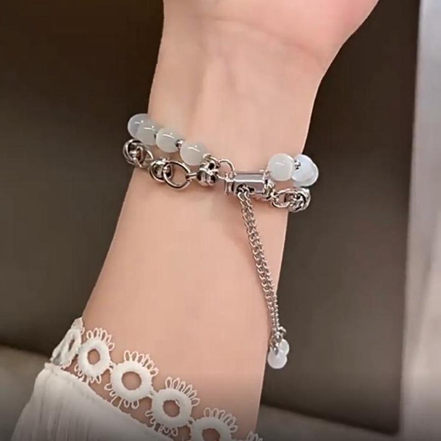 Tricolor Cat's Eye Stone Bracelet Strap for Apple Watch Series 9, 8, 7, 6, 5, 4, 3, 2, 1, and SE