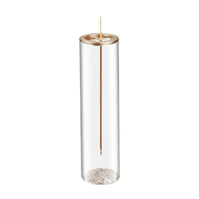 Inverted Glass & Metal Incense Burner – Ash-Proof Aromatherapy Holder for Home Decoration