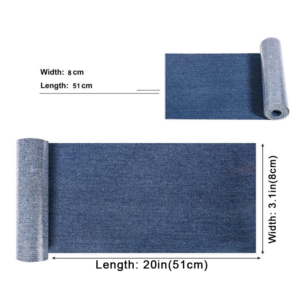 Hot Sale 2026 Jean Iron On Patches 3.1x20 Inch 5 Color Denim Fabric for Clothing Repair & DIY Decoration Inside/Outside Dual Use