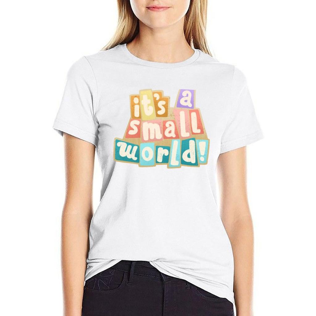 It'S A Small World T-Shirt Sommer Top Kawaii Kleidung Ariat Shirts für Frauen