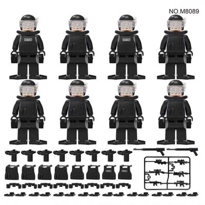 M8089 Diver Black Swat Small Particle Building Block Doll Military Equipment Toy