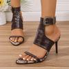 Fashion Sexy Serpentine Pointed Toe Super High Heel Sandals Women Summer Fashion Big Metal Buckle Ankle Strap Sandals Luxury Party Shoes