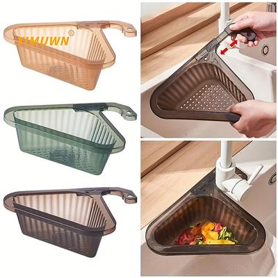 1 pz Cestello Filtro Lavello Cucina, Cestello Scolapiatti Angolare, Contenitore Angolare per Lavello, Scolapiatti Filtrante Multi-Funzionale da Appendere