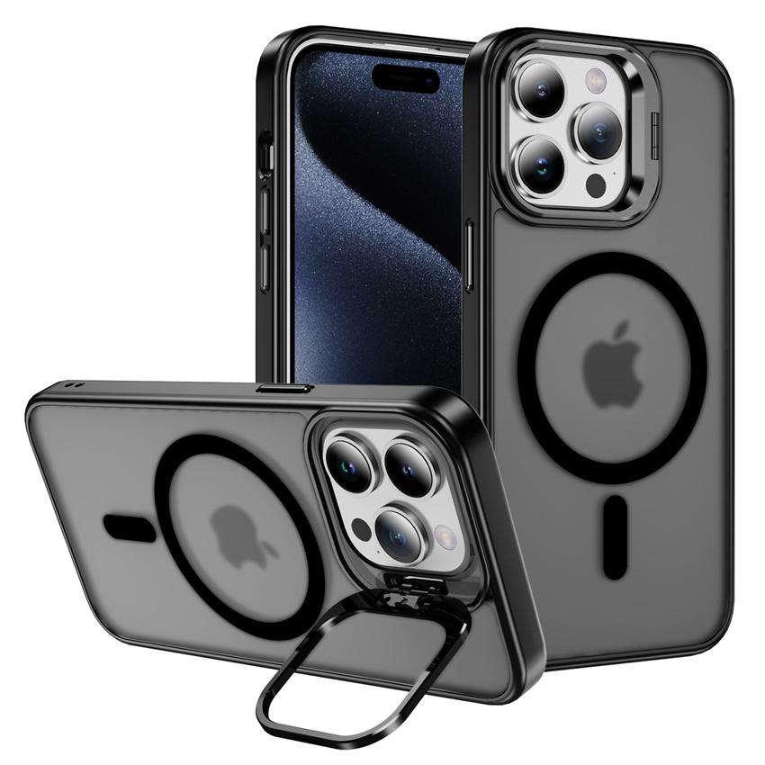 

Захисний тримач для камери з покриттям для iPhone 15 Pro Max 14 Plus 13 12 11Pro Max Magsafe Magnetic Matte Back Cover For iPhone 14Plus чорний
