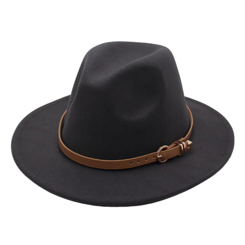 Europe And The United States New Top Hat British Party Jazz Hat Fedora Foreign Trade Woolen Felt Hat Big Brim Trendy Hat