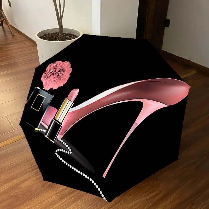 1 Stück Lippenstift-Regenschirm für High Heels – 8-Rippen verstärkt, tragbar, faltbar, für Reisen, geeignet für alle Jahreszeiten, Outdoor-Gebrauch – J324