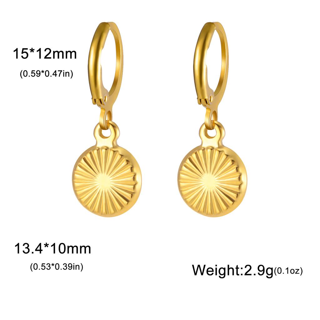 Heart Shaped Starfish Sun Pendant Hoop Earrings For Women Fashion Jewelry Gift