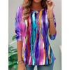 Women's T Shirt Ombre Graphic Geometric Long Sleeve Round Neck Regular Tops Daily Sports Going Out Print Summer