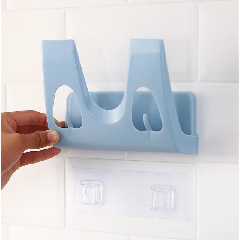 Wall-mounted Kitchen Shelf Free Punching Bracket Plastic Kitchen Storage Rack Pot Cover Shelf