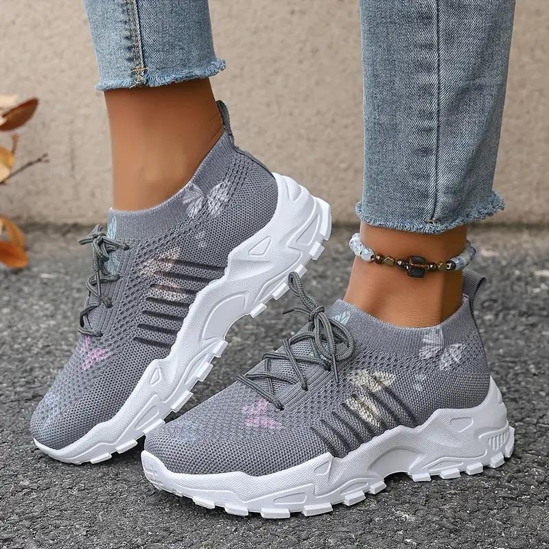 Women's Butterfly Pattern Casual Shoes Lightweight Sports Shoes