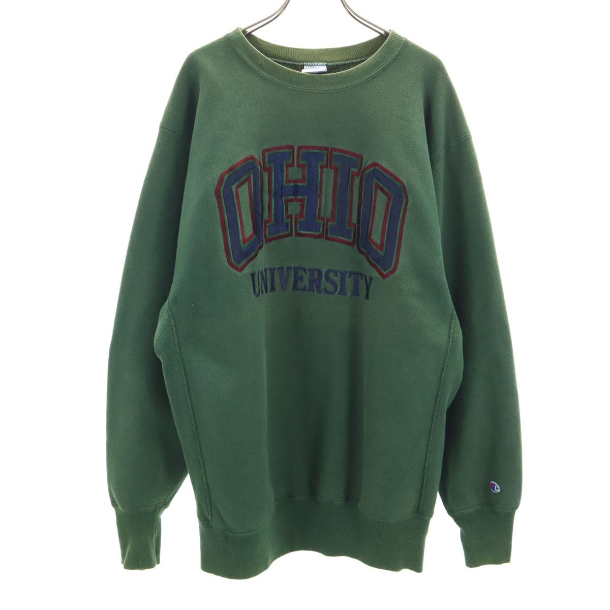 

Champion 90s Old USA made embroidered tag Ohio University Long sleeve Reverse weave sweat Men s Used