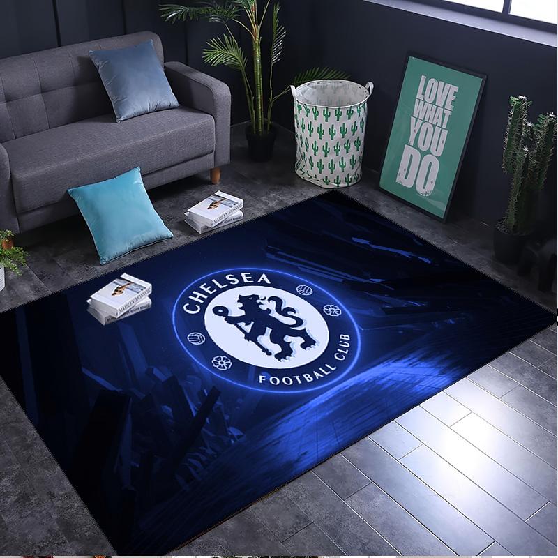 1PC Rug Blue Chelsea Football Club Logo Carpet, Chair Rug,Area Rug for Office Bedroom Living Rooms Bedroom, Doormat Decor Christmas Fan Gifts
