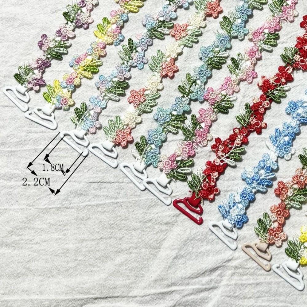 1pair Lace Flower Floral Bra Straps Adjustable Elastic Floral Shoulder Belts with Lace Trim Anti-slip Shoulder Straps Women