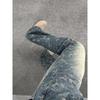 Full Print Jacquard Retro Jeans Straight American Vibe Micro-pull Pants Boys High Street Ruffian Handsome Niche Ootd Pants