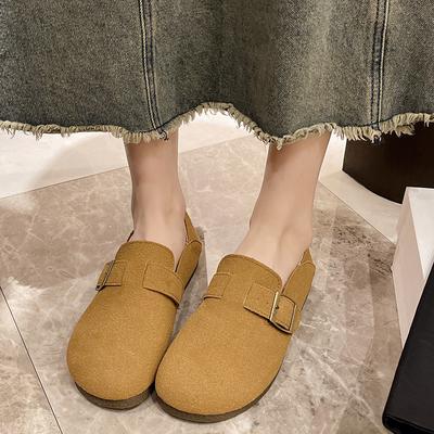 Fashion 2024 Summer New Fashion Round Toe Matte Leather Solid Color Versatile Comfortable Large Size Flat Shoes Women's Single Shoes