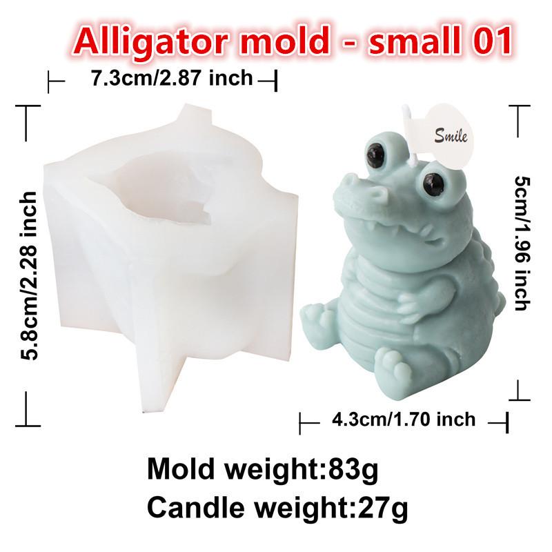 Cartoon Animal Statue Lying Elephant Cartoon Crocodile Silicone Mold DIY Candle Making Molds Plaster Ornaments Home Decor Gifts