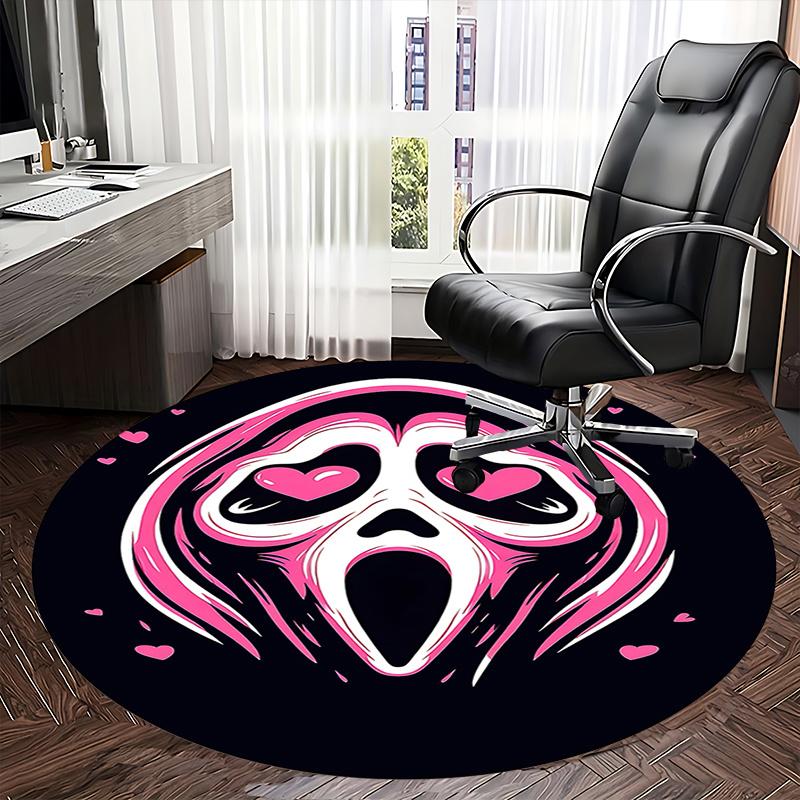 Scream Mask Chair Mat - Round Carpet for Home Decor, Office, Living Room, Bedroom, Gift Idea0273b
