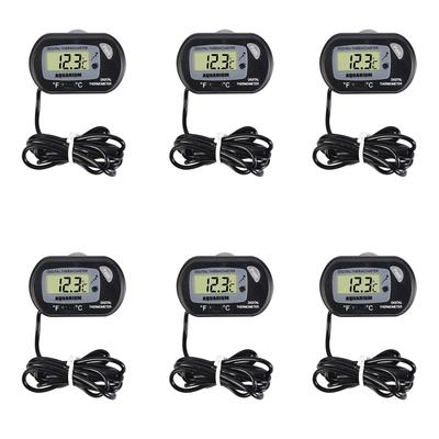 6pcs Digital Aquarium Thermometer with Sensor Probe and Suction Cup LCD Display