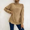 YYFS Women's Fashion Casual Solid Color Print Autumn Winter Long Sleeve High Neck Sweaters