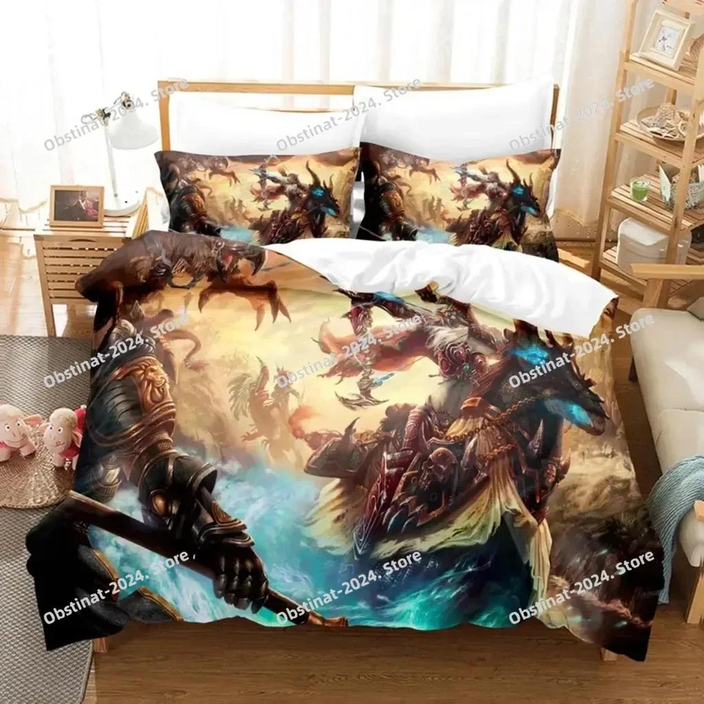 3D Game World Warcraft Bedding Set Printed Bed Set With Pillowcase Bed Duvet Cover Soft Single Double Queen King Size Kids Adult