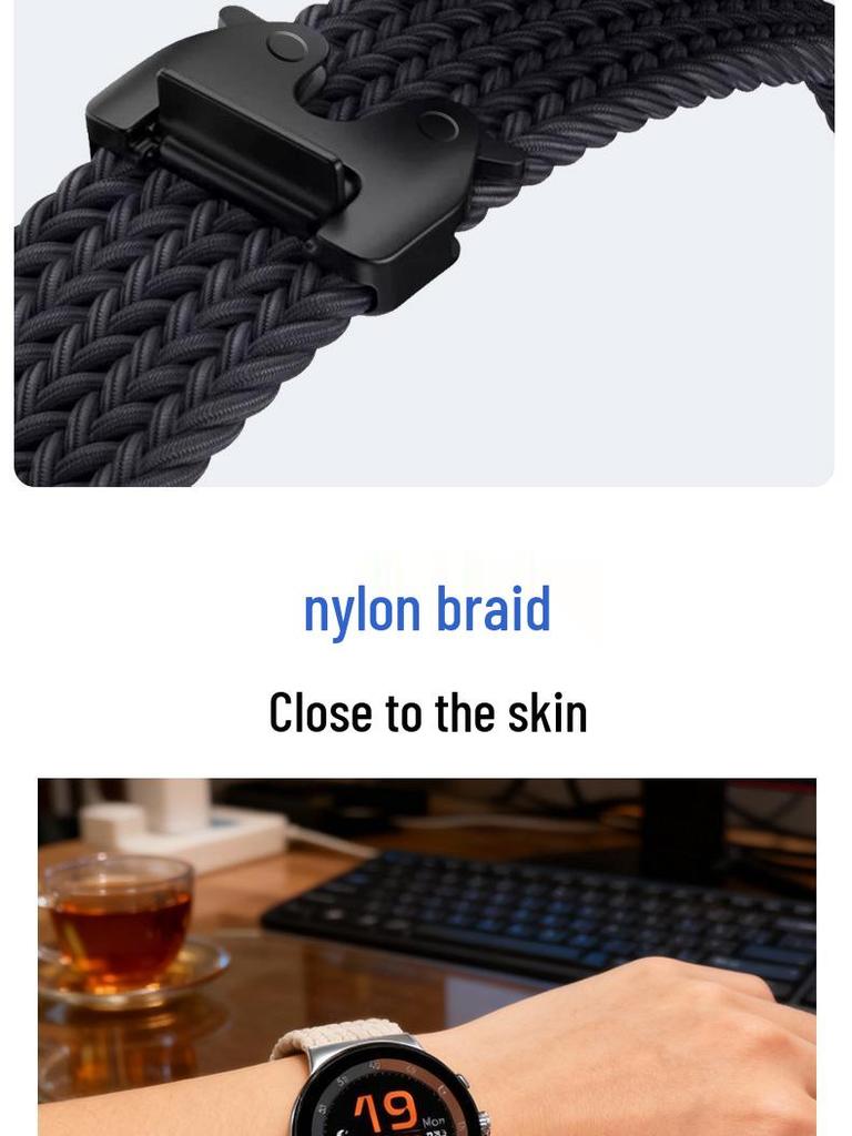 Braided Nylon Paracord Watch Band for Google 41MM/45MM