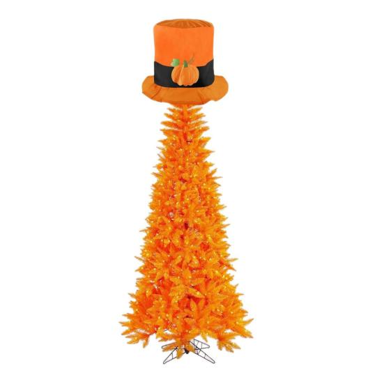 Thanksgiving Top Hat Pumpkin Design Top Hat Novelty Tree Topper Decoration for Thanksgiving Halloween Party Costume Cosplay Accessories