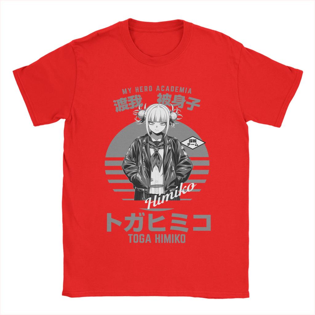 Mens Anime My Hero Academia Toga Himiko T Shirts Pure Cotton Clothes Vintage Short Sleeve O Neck Tees Gift Idea TShirts
