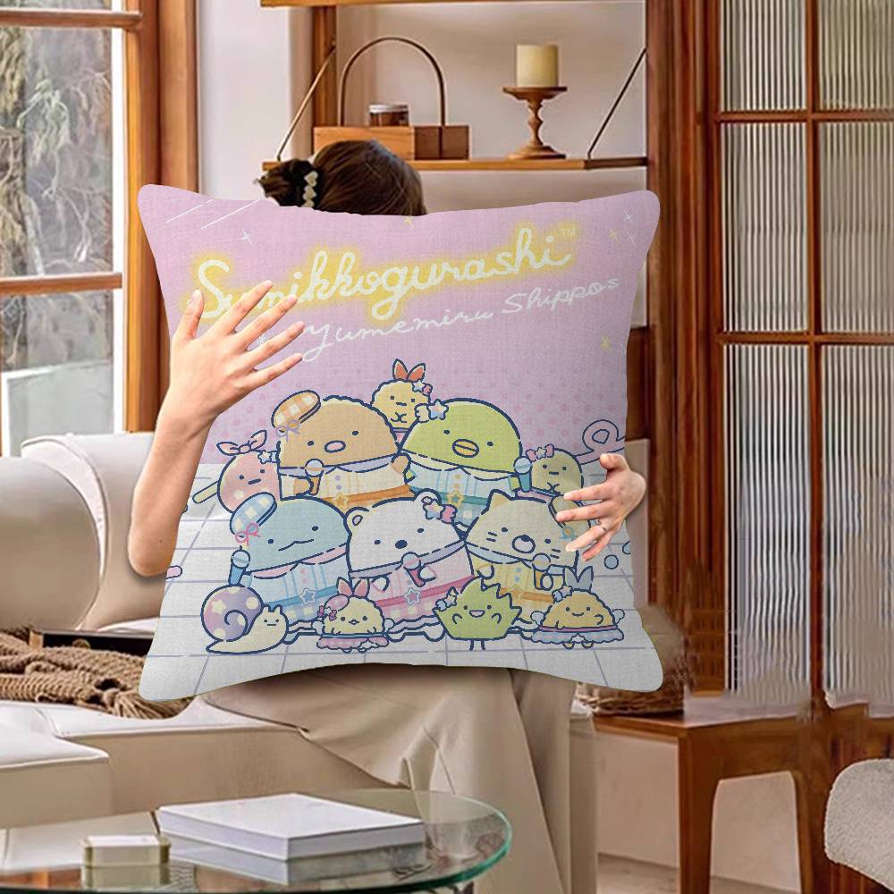Cartoon S-Sumikko Cute G-Gurashis Pillow Cover Sofa Cushion Cover Home Room Decoration Children Gift