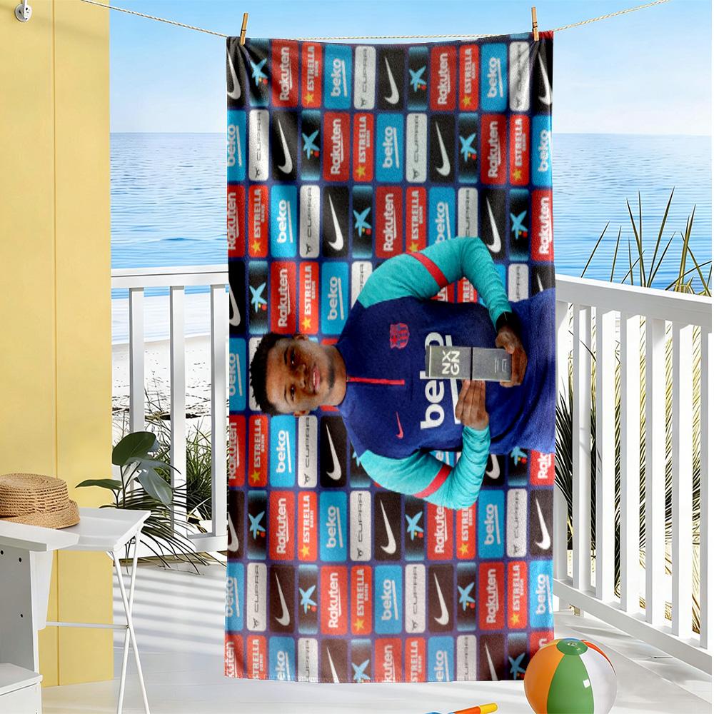 Football Player Celebration Gesture Beach Towel High Absorbency & Quick-Dry Comfortable Lightweight