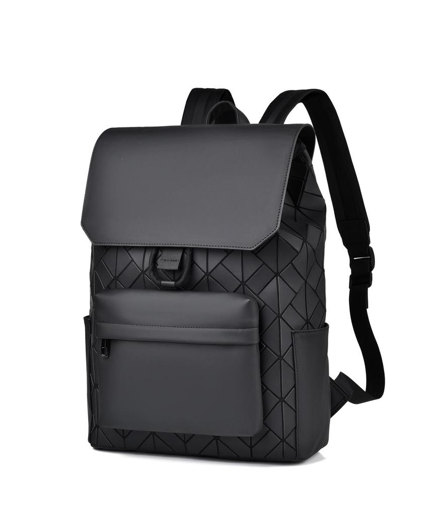 Trendy Men's Geometric Pattern Bookbag: Stylish, Versatile, Large Capacity, Lightweight Double Shoulder Backpack