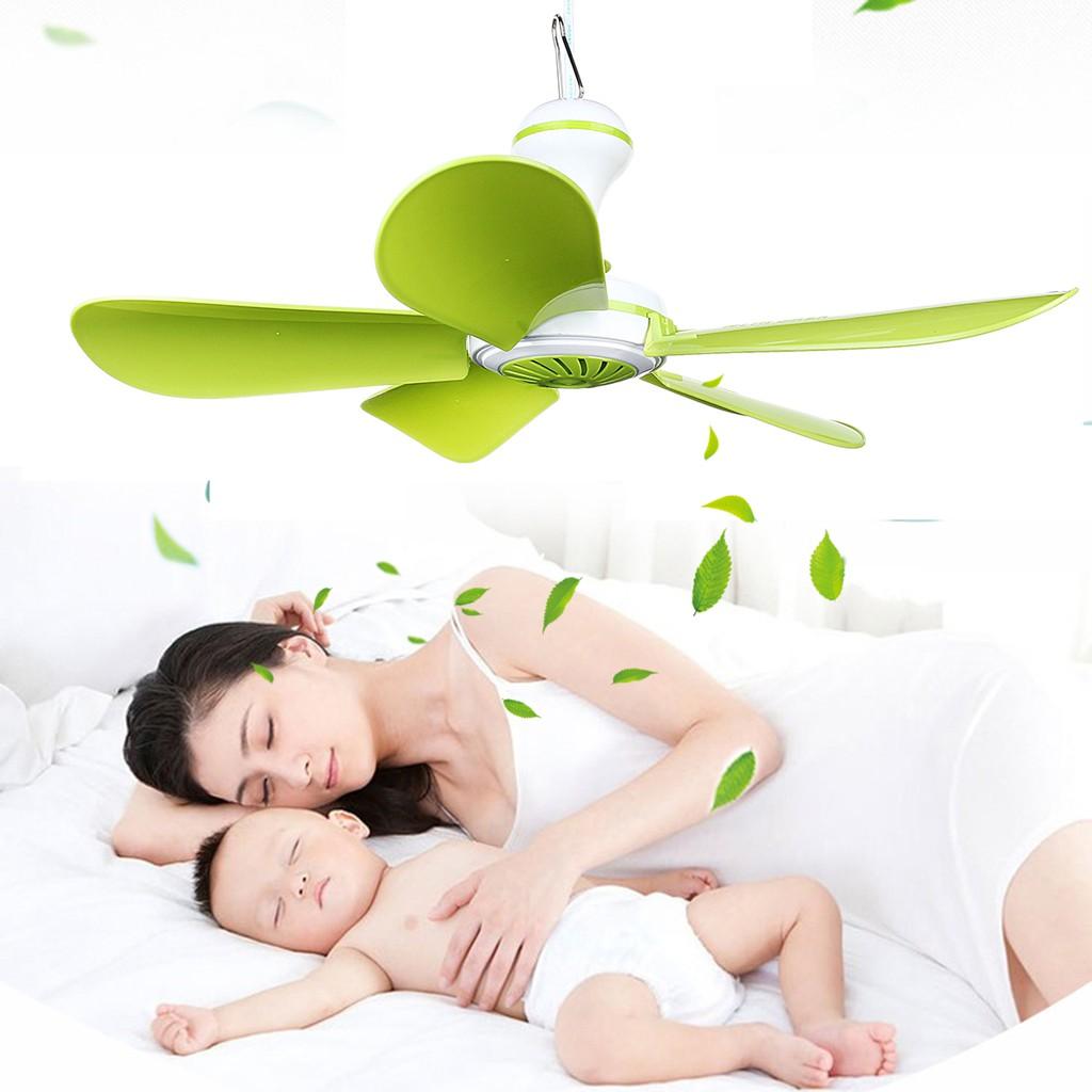 5 Leaves Anti Mosquito Ceiling Fan Mini Energy Saving Electric Brushless Motor Battery Ceiling Fan with Switch Plastic