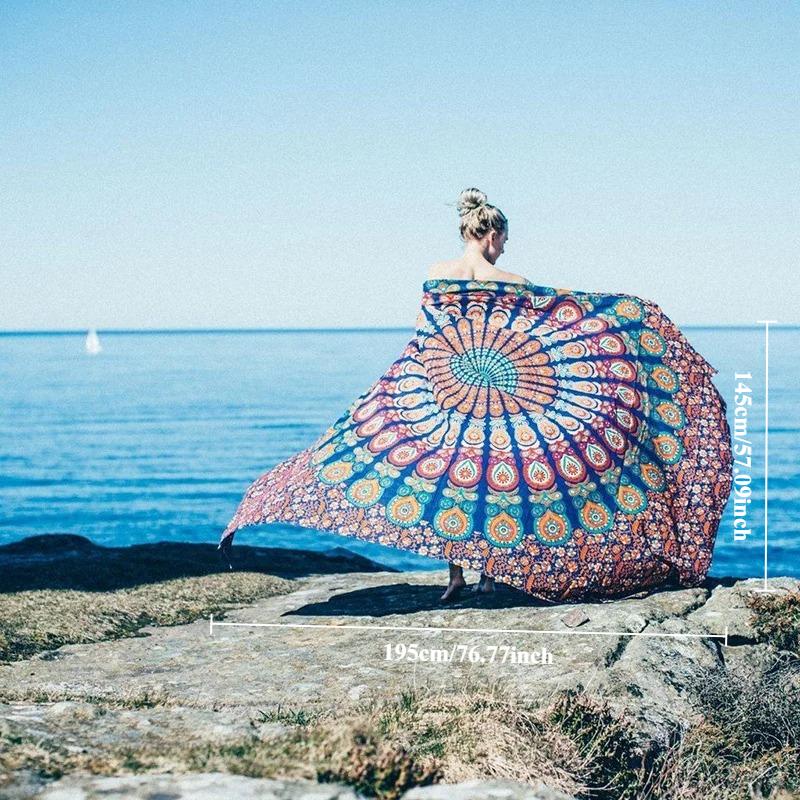 1pc,New Indian Mandala Tapestry Hippie Home Decorative Wall Hanging Bohemia Beach Mat Table Cloth 195x145cm