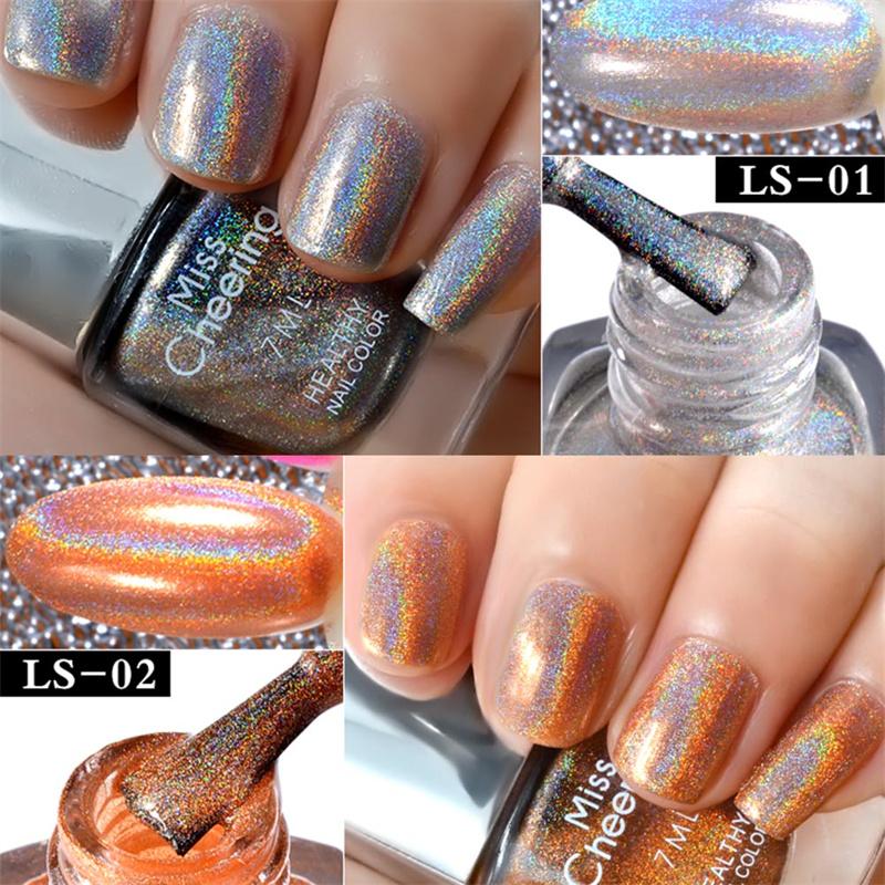 Rainbow Shinning Mirror Effect Metallic Varnish Holographic Chrome Nail Polish