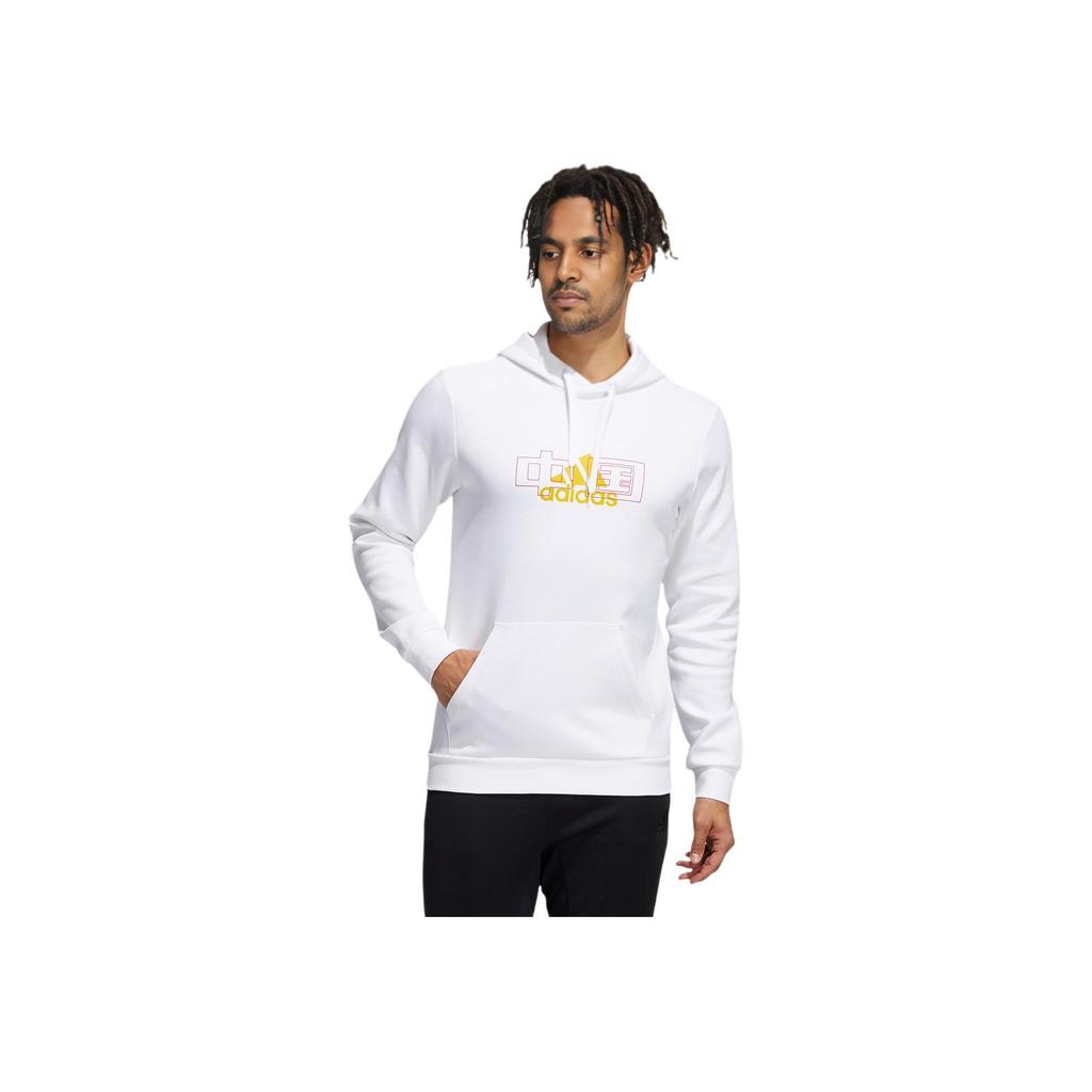 Adidas Men's Chinese Pattern Sport Hooded Sweatshirt White HF4672