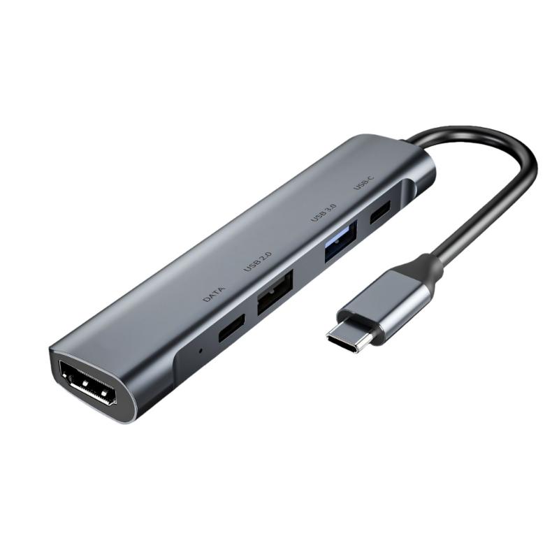 

Multiport Type C Dock 5 In 1 4K HDTV Compatible Fast Data Transfer USB3.0 Hubs For Business Professionals 1