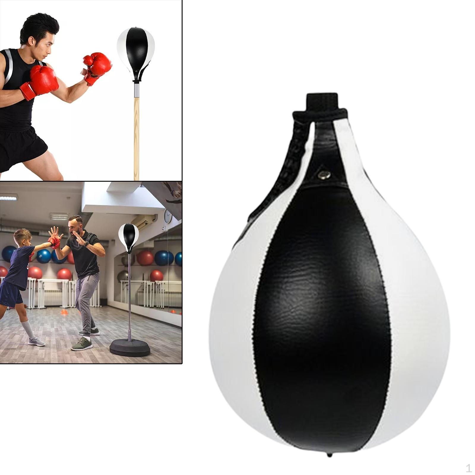 

Ball Punch Bag Durable home and gym Pear Shape for Boxing PU Leather Portable Suitable black white