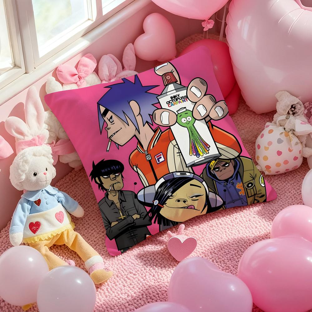 Music Prints G-Gorillaz Cushion Cover Pattern Printed Pillowcase for Living Room Sofa Cushion Cover & Bedroom Decor