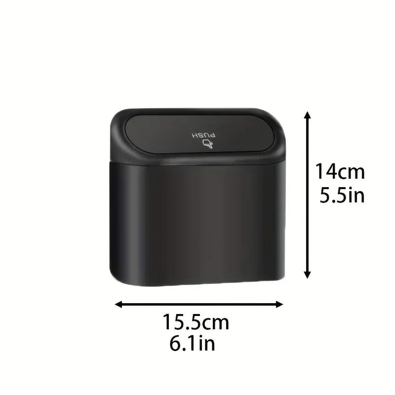 Car Trash Can Bin with Lid- Mini Car Garbage Can- Leakproof Trash Bin Car Dustbin Organizer Container for Car Office Home