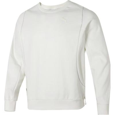 Puma Comfortable Solid Color Crew Neck Long Sleeve Sweatshirt Men Sweatshirt White 628488-87