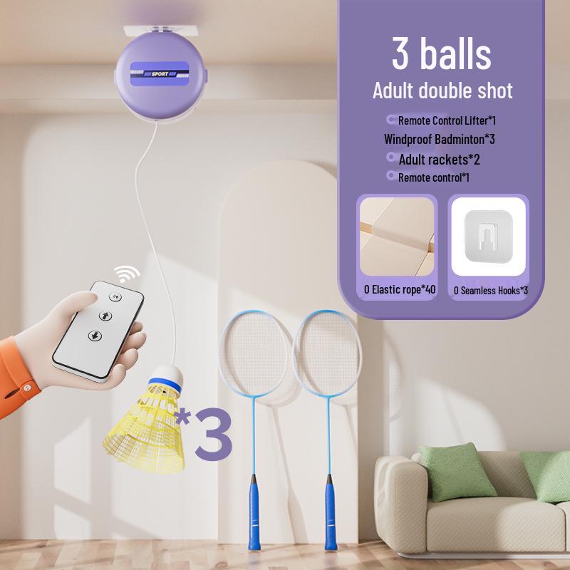 Solo Badminton Trainer: Self-Return Rebound Device with Suction Cup for Spin Practice