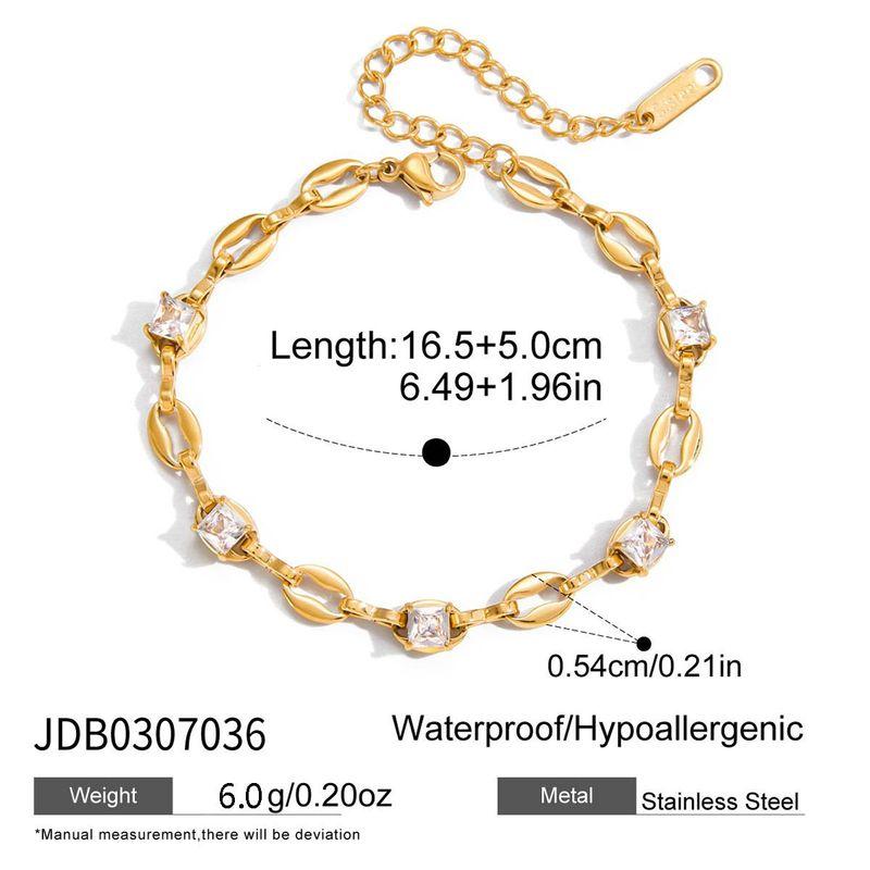 European and American Ins-Style Jewelry Titanium Steel Rhinestone Zircon Gold Simple Stackable Bracelet Plated with 18K Gold That Does Not Fade