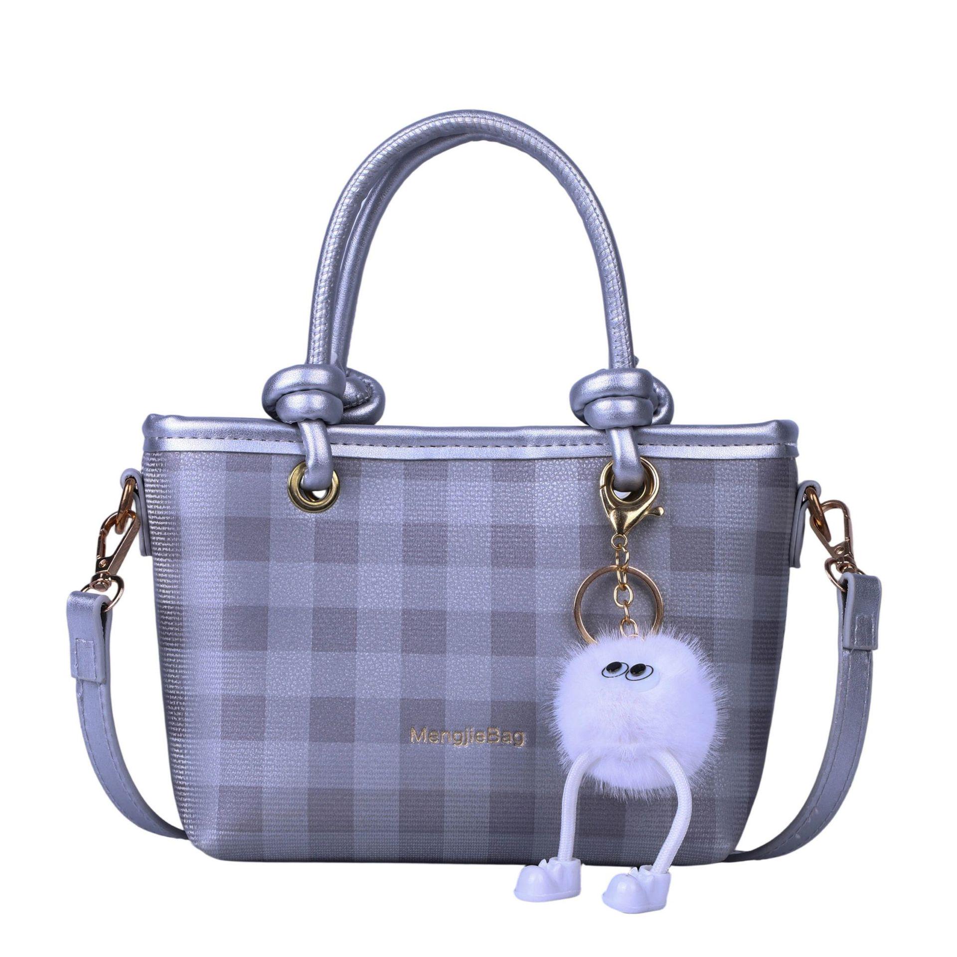 

Женская универсальная сумка через плечо в корейском стиле: Трендовая текстурированная сумка, дизайн в виде ведра большой вместимости серебряный