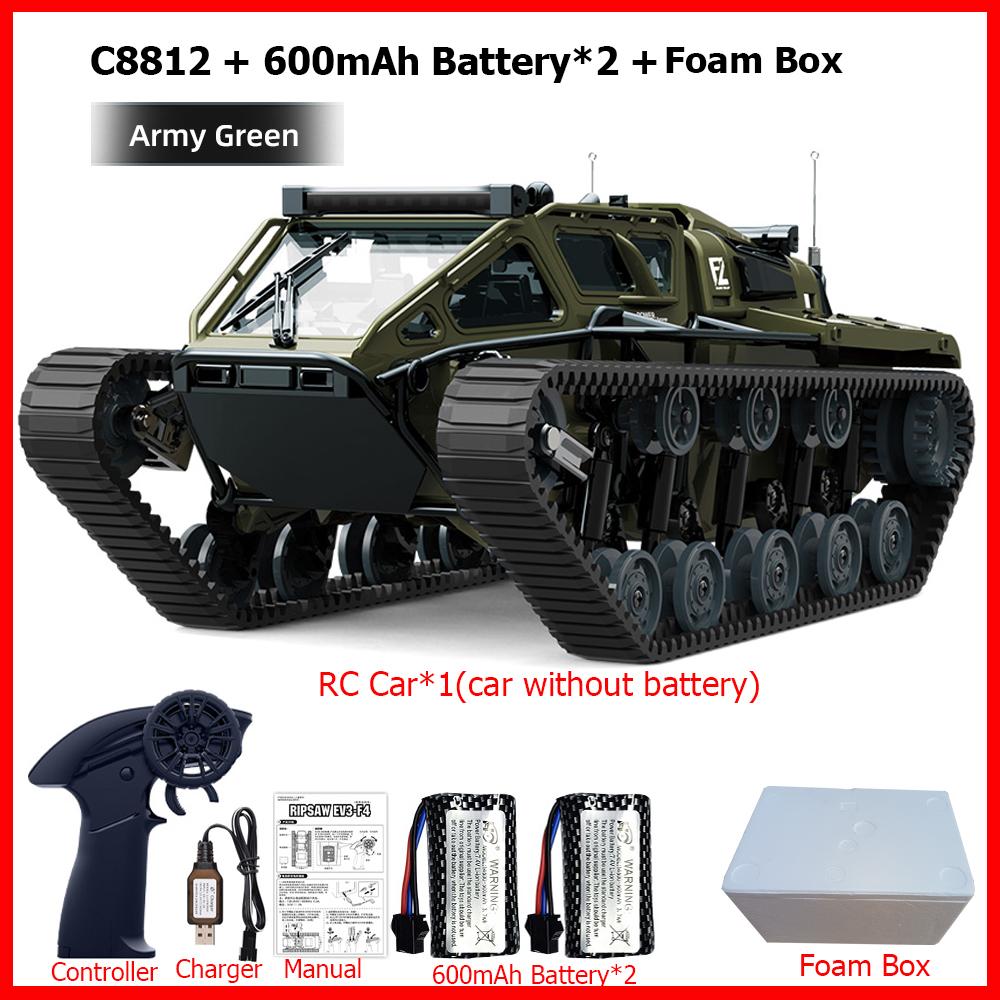 New Upgrade C8812 MAX / C8812 RC Car Full Scale Tracked Tank Simulation LED Light Drift Remote Control Off-Road Vehicle for Kids