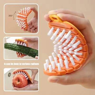 Spazzola Carota Strumento per la Pulizia della Cucina Spazzola in Silicone per Lavare i Piatti Spazzola per Fessure Spazzola per Pulire Frutta e Verdura Spazzola Pieghevole