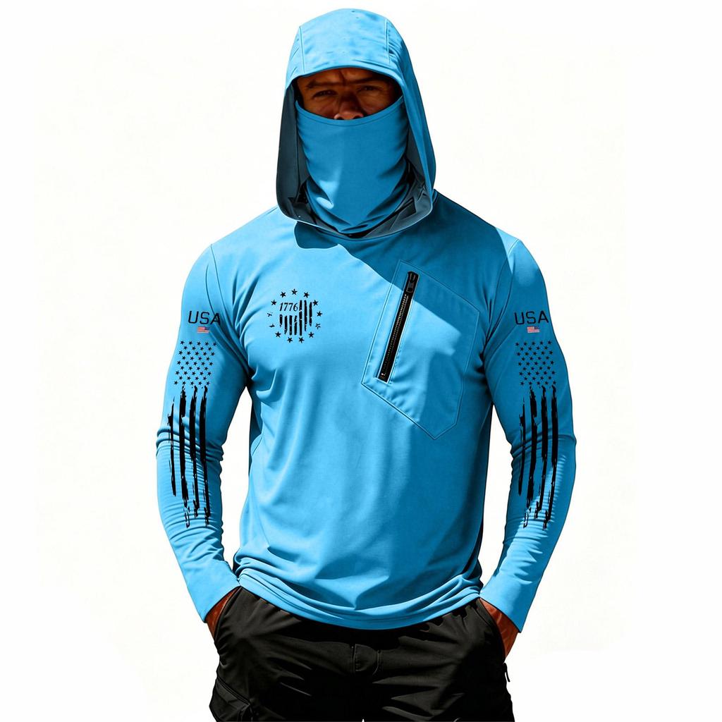 Herren Casual Kapuzen-Langarm-Sonnenschutz-Oberteil